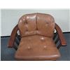 Image 2 : Wooden Armchair w/ Upholstered Seat & Back on Wheels 24" x 17" x 29"H