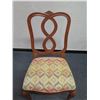 Image 2 : Carved Wooden Chair w/ Geometric Upholstery & Cabriole Legs 19" x 15" x 38"H