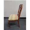 Image 8 : Carved Wooden Chair w/ Geometric Upholstery & Cabriole Legs 19" x 15" x 38"H