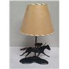 Image 1 : Idaho 1998 Champion Chase This Juno Horse Racing Lamp by Riley '99 w/ Shade 14"L x 26"H