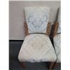 Image 2 : Qty 4 Carved Wooden Chairs w/ Damask Upholstered Back & Seats 18" x 17" x 35"H