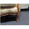 Image 8 : French Provincial Carved Wooden Settee w/ White Tufted Upholstery 48" x 21" x 35"H