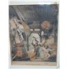 Image 2 : Il Est Trop Tard Artwork, Framed & Matted 15" x 18" (some discoloration)