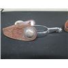 Image 2 : Pair Fleming Metal Spurs w/ Tooled Leather Straps
