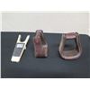 Image 2 : Pair Leather Horse Stirrups & Boot Barn Wooden Boot Jack