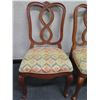 Image 2 : Qty 2 Carved Wooden Chairs w/ Geometric Upholstery & Cabriole Legs 18" x 15" x 38"H