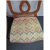 Image 8 : Qty 2 Carved Wooden Chairs w/ Geometric Upholstery & Cabriole Legs 18" x 15" x 38"H