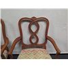 Image 8 : Qty 2 Carved Wooden Armchairs w/ Geometric Upholstery & Cabriole Legs 23" x 16" x 38"H