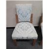 Image 2 : Qty 2 Carved Wooden Chairs w/ Damask Upholstered Back & Seats 17" x 17" x 35"H