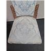 Image 8 : Qty 2 Carved Wooden Chairs w/ Damask Upholstered Back & Seats 17" x 17" x 35"H