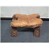 Image 2 : Vintage Camel Saddle Stool w/ Tooled Leather 20" x 12" x 17"