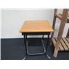 Image 2 : Wooden Stand w/ Metal Legs 11" x 12" x 15"H & 3-Tier Shelf 10" x 10" x 32"