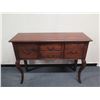 Image 2 : English Pub Collection Wooden Entry Table w/ 4 Drawers & Cabriole Legs 53" x 18" x 40"H