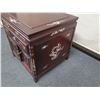 Image 8 : Carved Wooden Side Table w/ MOP Inlays, 2-Door Cabinet & Drawer 22" x 22" x 22"