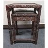 Image 1 : Qty 2 Carved Wooden Nesting Tables 16" x 12" x 24"H (tallest - needs repair)