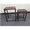 Image 2 : Qty 2 Carved Wooden Nesting Tables 16" x 12" x 24"H (tallest - needs repair)