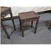 Image 8 : Qty 2 Carved Wooden Nesting Tables 16" x 12" x 24"H (tallest - needs repair)