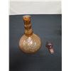 Image 17 : Qty 8 Amber Cut-Glass Goblets w/ Matching Stemmed Bowl & Bottle w/ Stopper