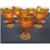 Image 3 : Qty 8 Amber Cut-Glass Goblets w/ Matching Stemmed Bowl & Bottle w/ Stopper