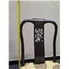 Image 14 : Qty 6 Wooden Chairs: 4 @ 18"x16"x37" & 2 @ 21"x19"x 38"H w/ Asian Theme Upholstered Seat Cushions