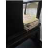 Image 23 : Qty 6 Wooden Chairs: 4 @ 18"x16"x37" & 2 @ 21"x19"x 38"H w/ Asian Theme Upholstered Seat Cushions