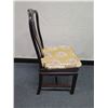 Image 8 : Qty 6 Wooden Chairs: 4 @ 18"x16"x37" & 2 @ 21"x19"x 38"H w/ Asian Theme Upholstered Seat Cushions