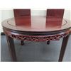Image 2 : Carved Round Wooden Table w/ 2 Leaf Inserts 44"Dia, 30"H (79" w/ leaves)
