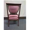 Image 8 : Carved Wooden Chair w/ Pink Upholstered Seat & Back on Wheels 18" x 17" x 28"H