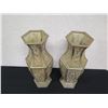 Image 2 : Qty 2  Gilt Filigree Vases 7" Dia, 17"H