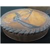 Image 8 : Round Leather Hand Tooled Trinket Box w/ Horse Head 6"Dia, 3"H