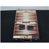 Image 2 : Backgammon Game w/ Striped Case 15" x 21" (open)