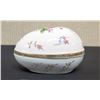 Image 1 : Porcelain Egg Shape Trinket Box Floral Rose Design 6" x 3.5" x 3.5"H