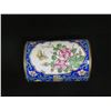 Image 2 : Blue Floral Cloisonne Hinged Trinket Box 5" x 3" x 3.5"H