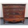 Image 1 : Carved Dresser w/ 4 Drawers & Stone Top 48" x 21" x 44"H