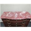 Image 3 : Carved Dresser w/ 4 Drawers & Stone Top 48" x 21" x 44"H