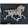 Image 8 : Qty 3 Metal Horse Figurines & Box, Misc Sizes