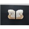 Image 2 : Qty 2 Carved Stone Horse Head Book Ends