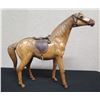 Image 1 : Saddled Horse Figurine, Hollow w/ Leather-Like Surface 25" x 5" x 20"H