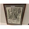 Image 8 : Garden at Hulihe'e Palace Block Print by Kehau Kea (?) 1976, Hand-Signed, Framed 22" x 28"