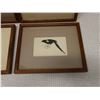 Image 2 : Qty 4 Bird Artwork by Liko, Signed, Framed 10.5" x 8.5"