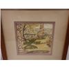 Image 8 : Qty 2 View of Moorea Tahiti Art by Kehau 1976, Framed 10.5" x 12" (Inscription on Back)
