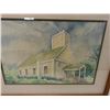 Image 2 : Imiola Church Watercolor by Miki Lacy, Framed 25" x 19"