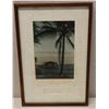 Image 1 : Prince Kuhio Pier Waikiki, Hand Tinted Print 12.5" x 19" (has spots on the print's surface)