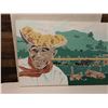 Image 2 : Very Large Painting on Canvas, Paniolo & Cattle Ranch, Unframed 63" x 36"