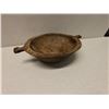 Image 2 : Carved Wooden Bowl w/ Two Handles, Signed KK 12" Dia, 5"H