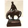 Image 1 : Horse and Rider Sculpture, Signed M. Pineda 14"H