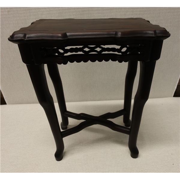 Carved Wooden Side Table 17" x 10" x 24"H