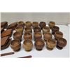 Image 2 : Grouping of Footed Wooden Bowls & Triangular Plates, Misc Sizes