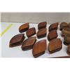 Image 3 : Grouping of Footed Wooden Bowls & Triangular Plates, Misc Sizes