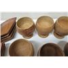 Image 8 : Grouping of Footed Wooden Bowls & Triangular Plates, Misc Sizes